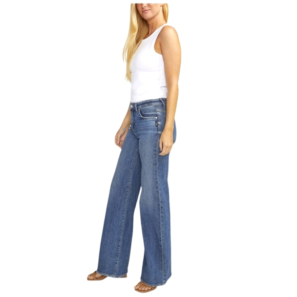 NWT Silver Jeans Isbister High Rise Wide Leg 28" x 31" - Picture 3 of 11